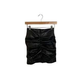 Elegant Black Ruched Skirt
